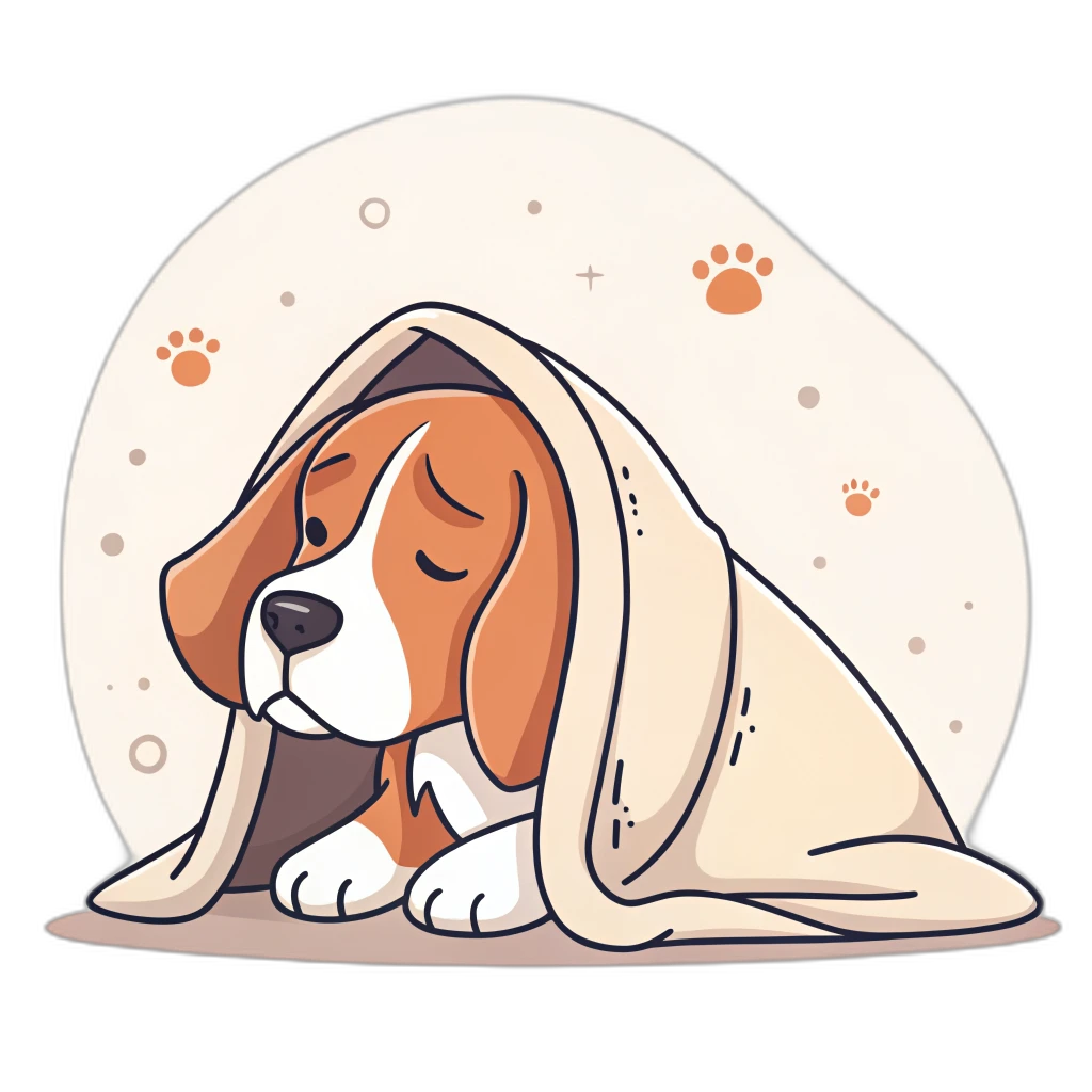 Sad dog after grooming